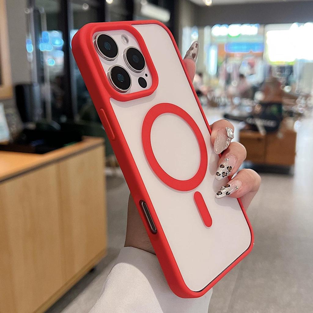 Magnetic Shockproof Clear Case for iPhone 16 Wireless Charge Cover Cases