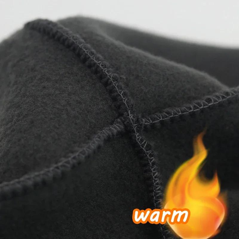 Motorcycle Winter Warm Thermal Fleece Hats Wide-Brim Fleece Skiing Motorcycle Riding Hat Windproof Outdoor Cycling Headgear Cap