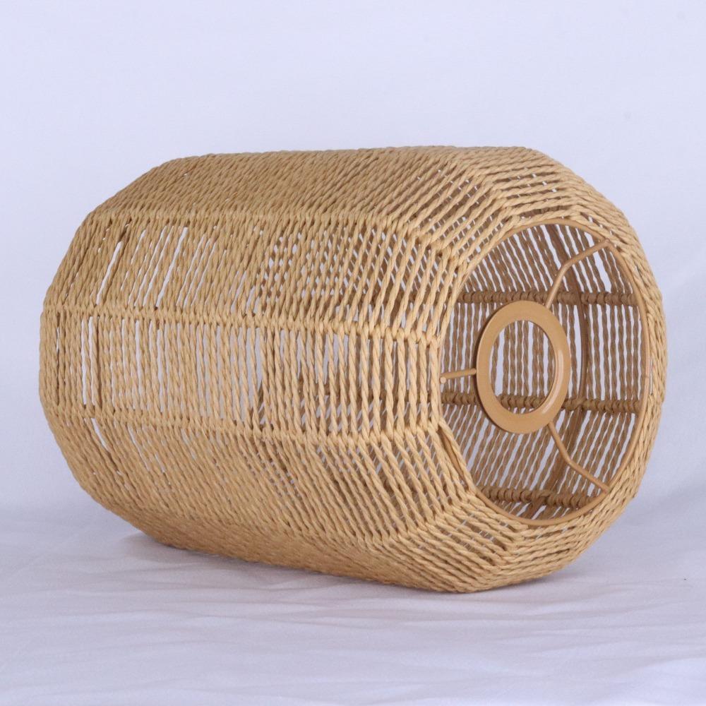 JOYINLED Boho Pendant Light Flush Mount Hanging Light Rattan Ceiling Woven Lamp Shade Basket for Kitchen Island Dinning Table