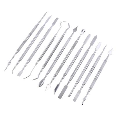 12-teiliges doppelseitiges Wachsschnitzwerkzeug-Set aus Edelstahl für Dekoration, Schmuck, Dentallabor