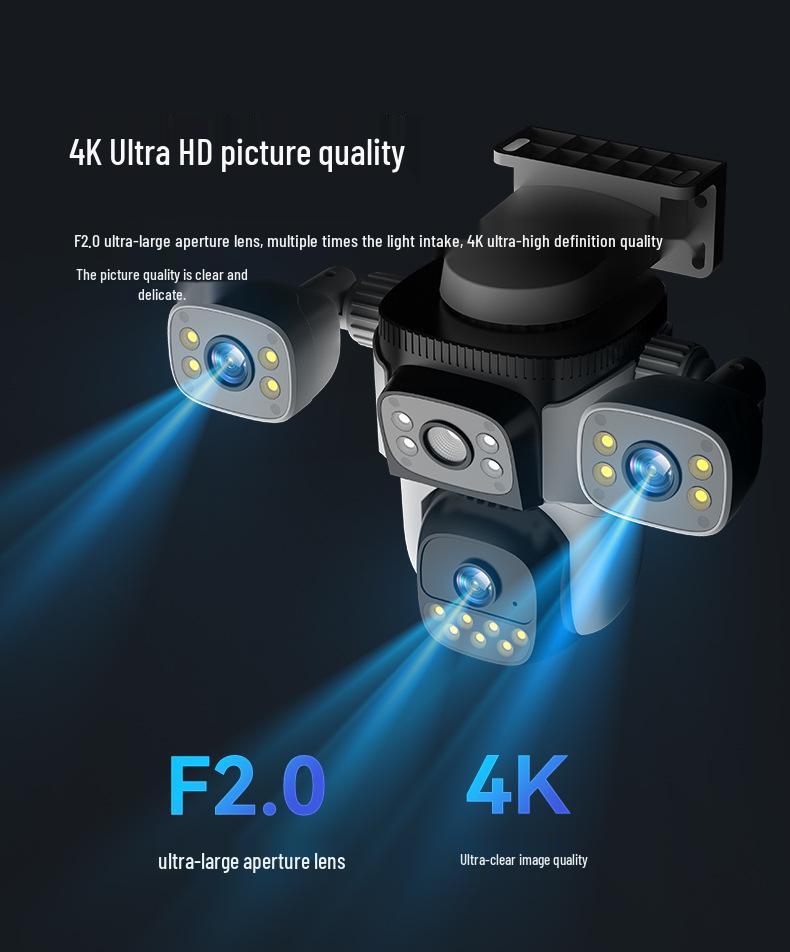 Outdoor 360° Multi-Lens Camera with Triple-Screen Monitoring
