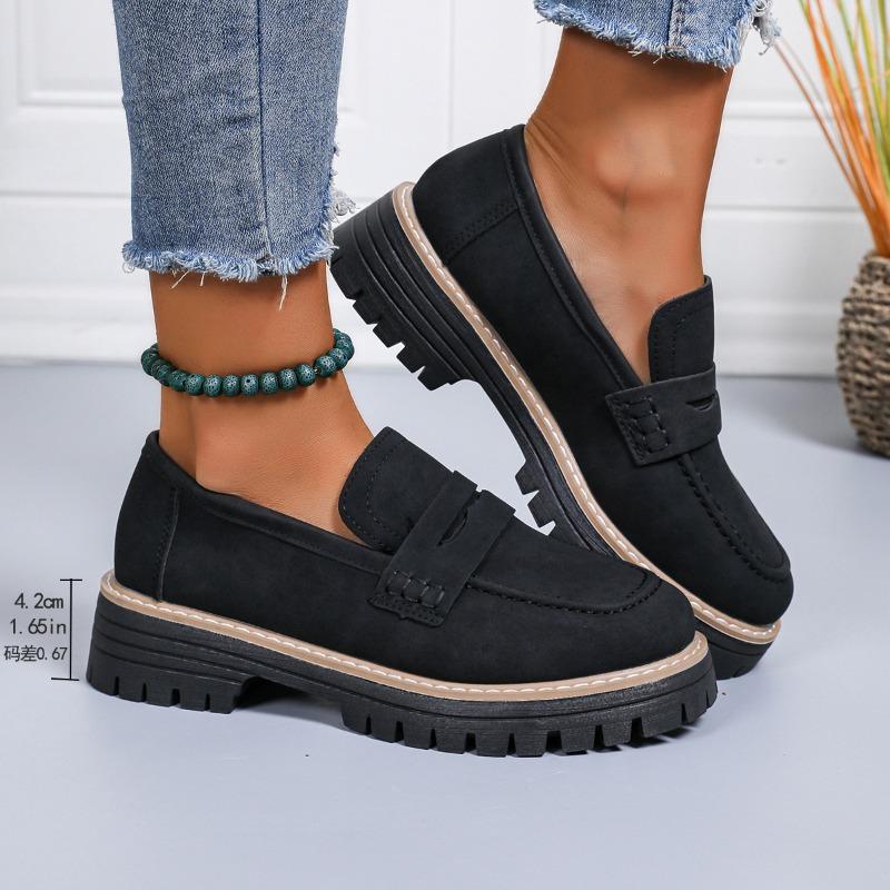 New Spring and Autumn Casual Scrub Women's Shoes Thick Heel Platform Retro