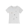Women Summer Casual Cute Dog Embroidery Print Short Sleeve Cotton T Shirt