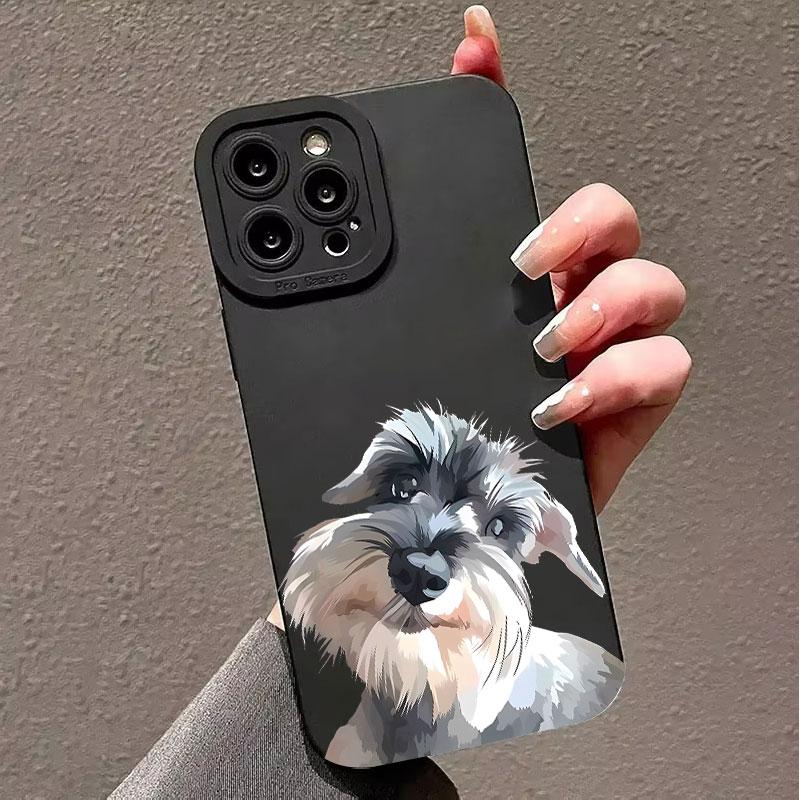 Custodia Carina con Modello di Cane Schnauzer per Samsung Galaxy S25 S24 S23 FE S22 Ultra S21 S20 Plus A15 A35 A54 A55 Cover Antiurto