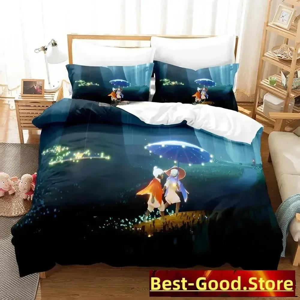 3D Spill SkyChildren of the Light Trykt Sengesett Dynetrekk Putetrekk Sengetøy Sett Laken Dynetrekk Full Queen King Size