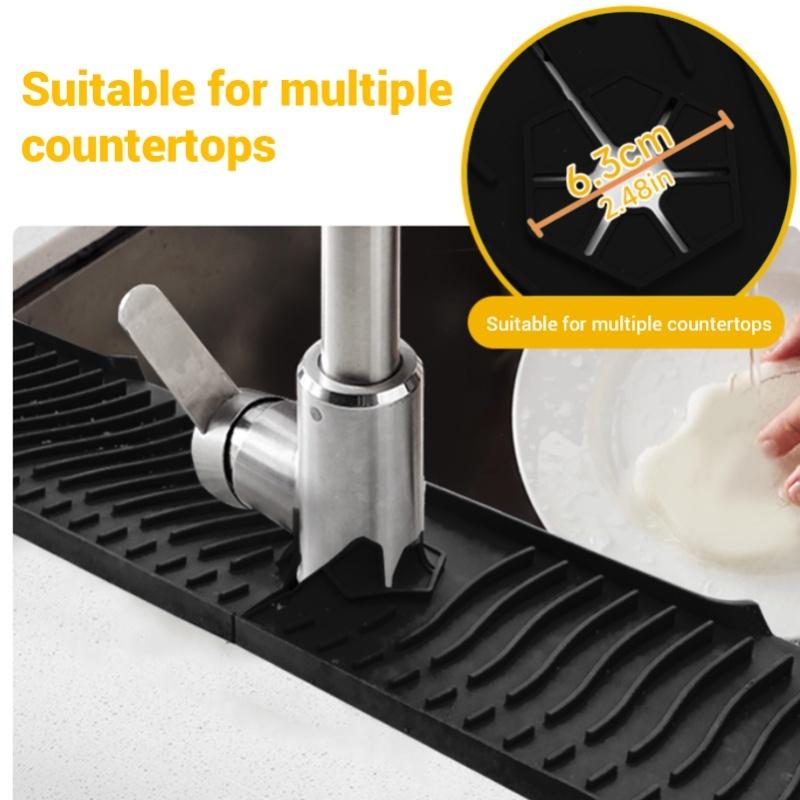 29.92in Kitchen Sink Splash Guard Silicone Faucet Handle Drip Catcher Tray Kitchen Gadgets Sink Accessories For Kitchen Counter