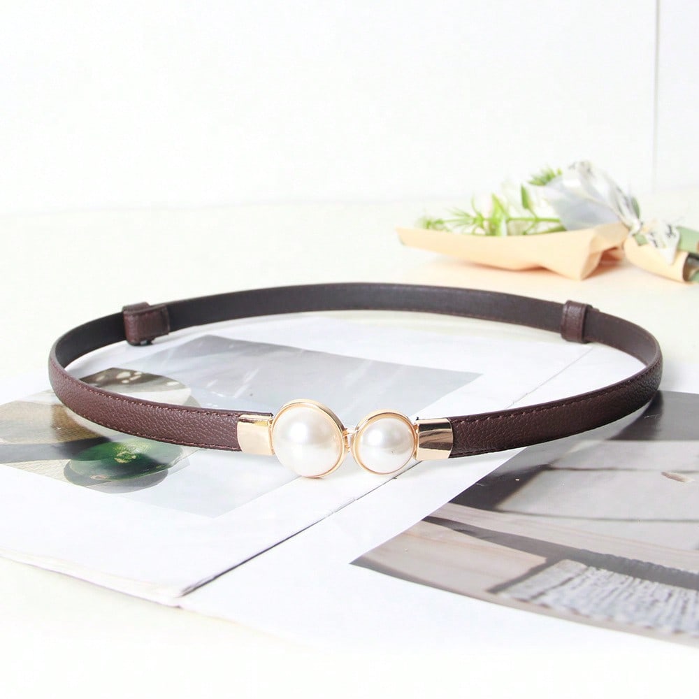 Pearl Belt Women's Versatile Thin Belt Women's Decoration with Skirt Adjustable Thin Waist Simple and Versatile