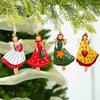 4pcs Christmas Tree Angel Pendant, Retro and Aged Christmas Wooden Decorative Pendant, Angel Small Pendant Accessory 8cm