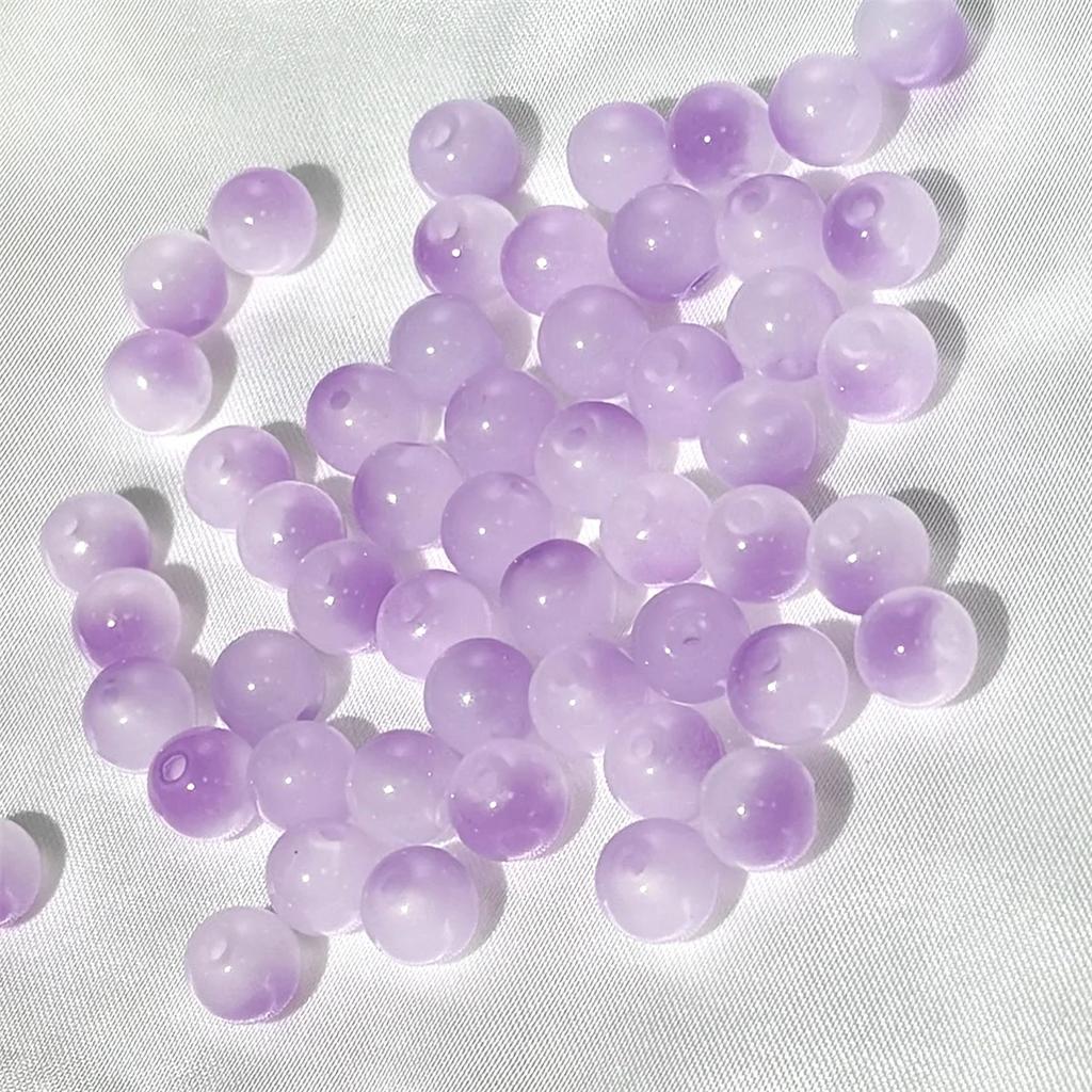 50pcs 8mm Glass Crack Imitation Jade Color Series Round Beads DIY Handmade Necklace Bracelet Loose Beads Jewelry Accessories