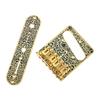 Vintage Carved Pattern Guitar Roller 6-Saddle Bridge and 3-Way Switch Control Plate Set for 6 String Electric Guitars