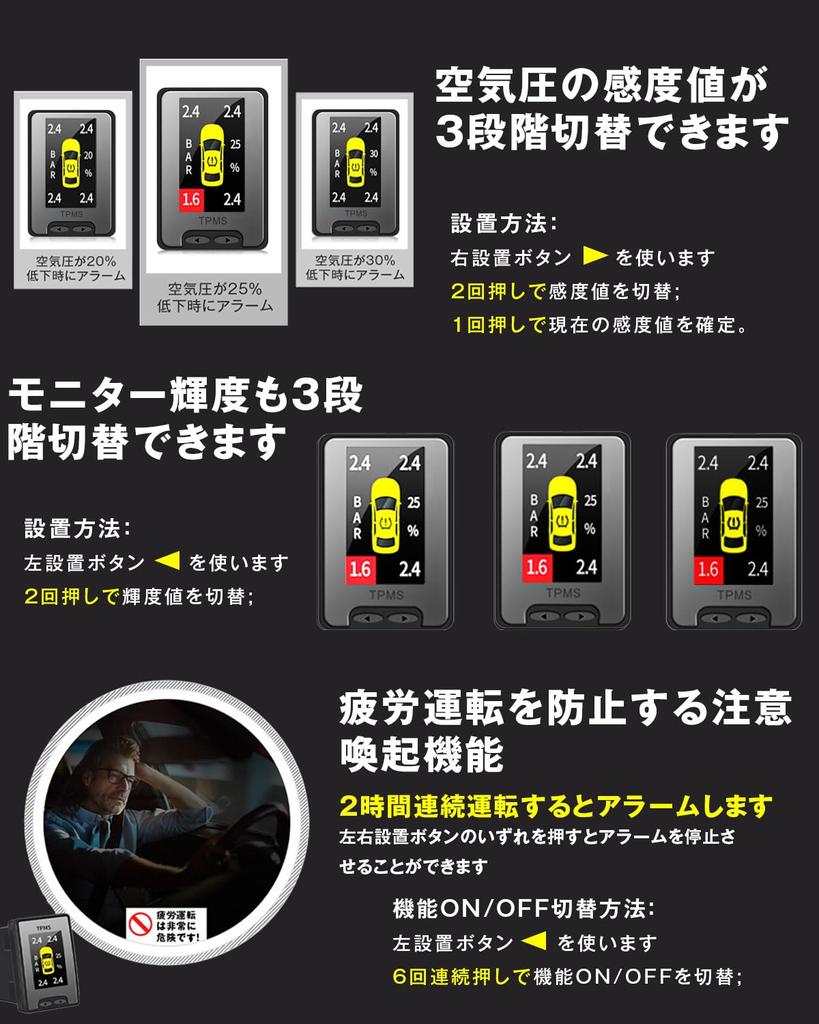 BGUCAR Tire Pressure Monitoring System for Toyota Vehicles, Indirect TPMS, Embedded Switch Hole, No Sensor Required, Toyota A-Type 5-Pin Connector