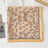 Square Cotton Linen Square Scarf Flower Floral Kerchief Retro Printed Silk Scarf  Spring Summer