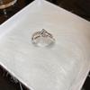 Zirconia Diamond Geometric Heart Open Ring - Fresh High-end Jewelry for Index Finger