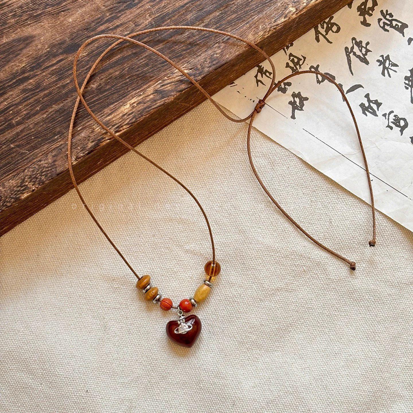 Love beaded necklace women s design sweater chain autumn and winter neck chain accessories