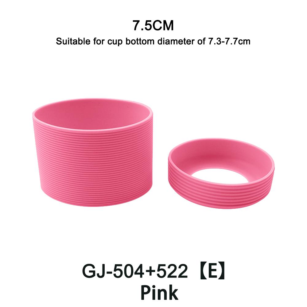 2Pc/Set 7.5cm 15 Colour Threaded Soft Silicone Cup Sleeve And Bottom Suit Heat Insulated Anti Slip Good Toughnes Odorless