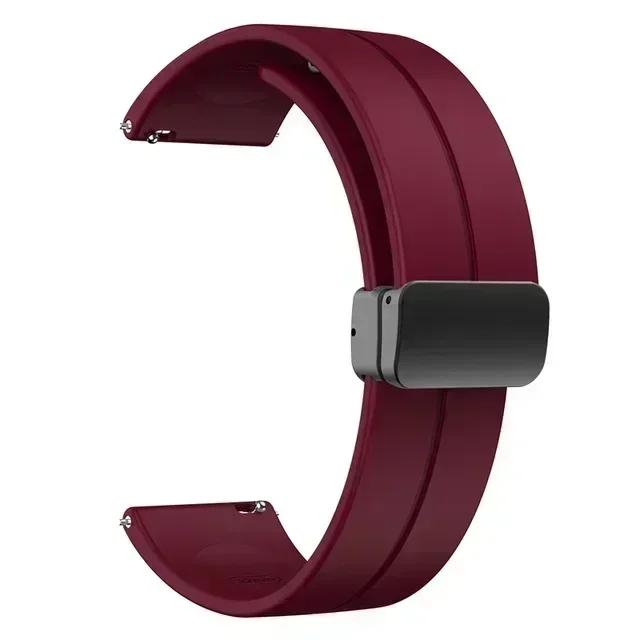 Magnetic Folding Buckle Band for Amazfit Bip 6 5 Active 2 GTR 4 3 Pro GTS 2e SmartWatch Silicone Strap for Amazfit Bip6 Bracelet