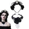 Gothic Lace Necklace Black Hair Hoop Gothic Lace Choker Soft Goth Headdress Halloween Cosplay Supplies For Theme Events Holidays