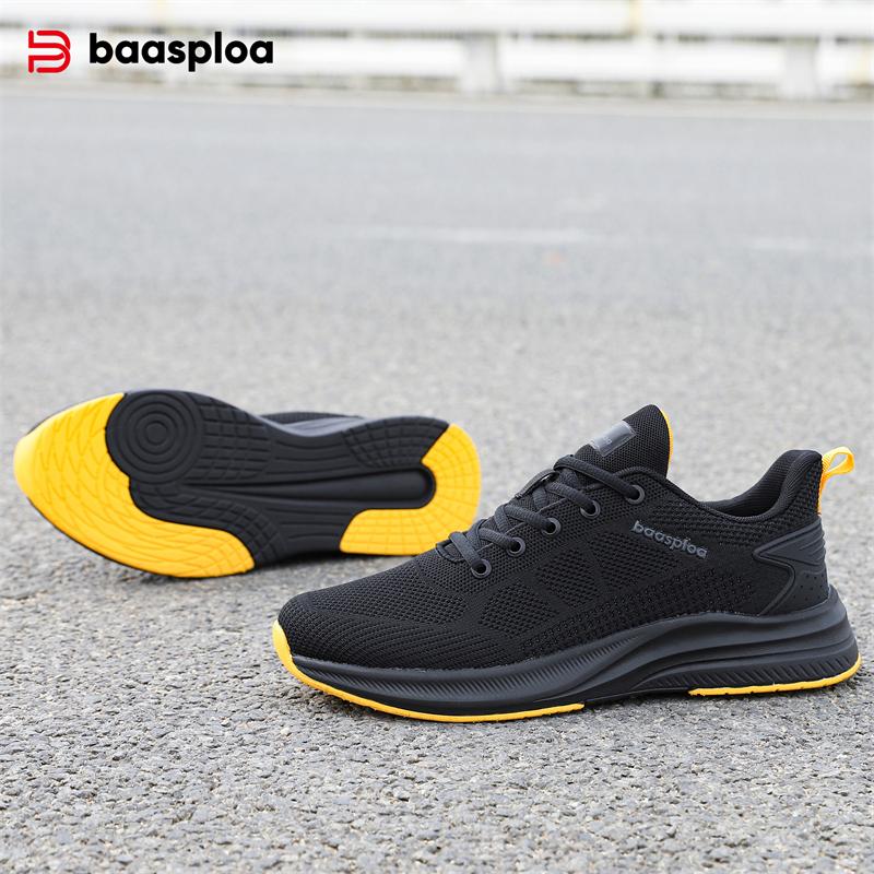 Baasploa Men Running Shoes Lightweight Breathable Tennis Shoes Sports Shoes Casual Fashion Men Walking Shoes Non-slip Sneakers