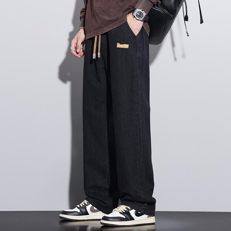 

American Workwear Men s Elastic Waist Wide-Leg Jeans - Spring/Autumn Collection 4XL чёрный