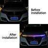 RXZ APP Remote Control RGB Led Colorful Car Headlight Strip 12v Universal for Car Hood Decorative Light Daytime Running Light