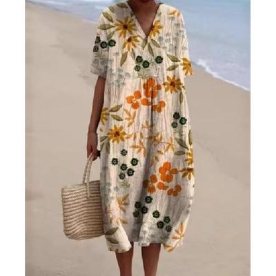 New Year Summer Vacation Beach Music Festival Commuting Work Comfortable Sexy Elegant Women'S Fashion Printed Dress