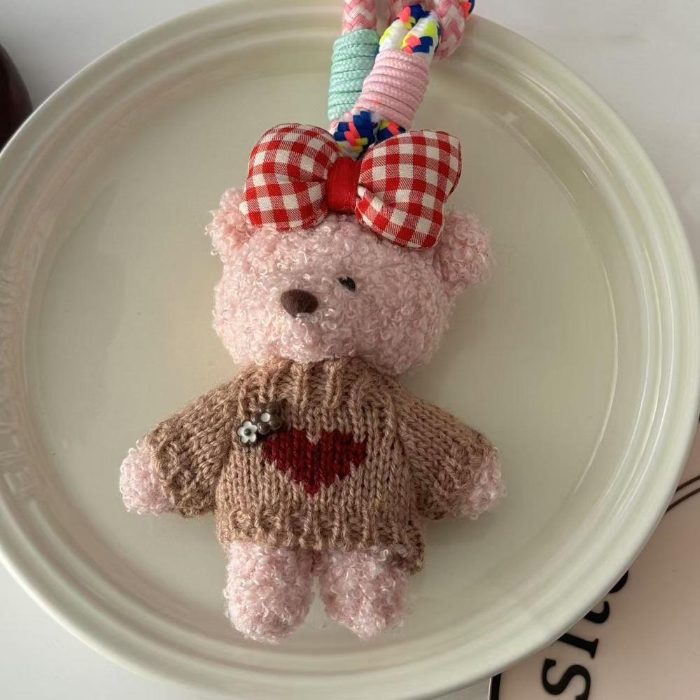 Cute Cartoon Rabbit Pendant Soft Stuffed Animal Doll Keychain Female Lady Girl