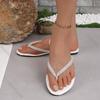 Fashion Women Plus Size Rhinestone Flip Flops Flat Bottom Beach Sandals Slippers Comfortable Summer Outdoor Casual Slides Women's Shoes