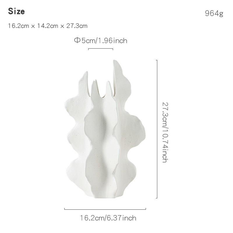 Nordic Simple Irregular White Shape Ceramic Vase Creative Home Dining Table Living Room Bedroom Dry Flower Decor Accessories 1Pc