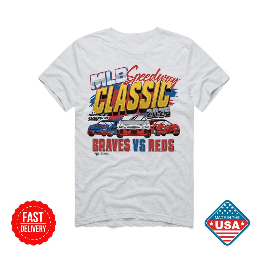 Цинциннати Редс против. Атланта Брэйвс 2025 MLB Speedway Унисекс Футболка Унисекс Футболка, Вдохновленная Фанатами XXXL
