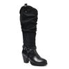 Female Knight Boots Autumn and Winter New Patent Leather Round Head Thick Sole Thick Heel Super High Heel Belt Buckle Can Not Knee Boots