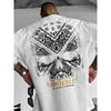 European Sizes New Men's T-Shirt, Dark Fashion! Front "IS Silence" + Backside Skull Print Short Sleeve Tee – Soft Polyester Fabric Machine