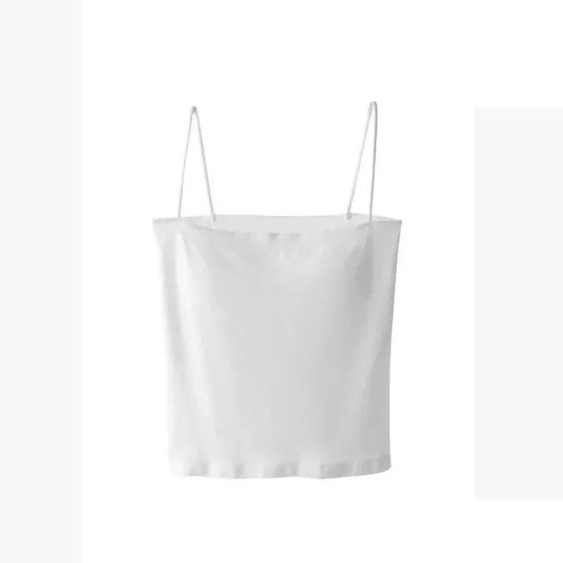 Strap with Chest Pad Vest Suspender with Thin Shoulder Strap Bra Underwear Sleeveless Top Female Slim Solid Color Tank Top