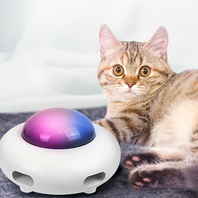 Hračka pro kočky Smart Teaser UFO Gramofon pro domácí mazlíčky Chytání Tréninkové hračky USB nabíjení Cat Teaser Interactive Auto s vyměnitelným peřím