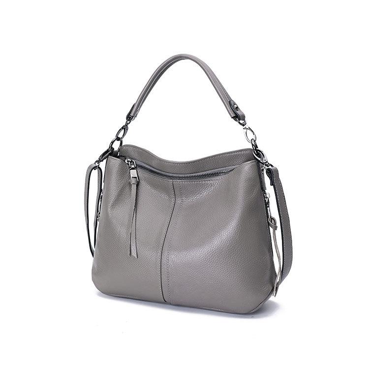 Borsa a tracolla da donna in pelle casual di grande capacità, primo strato di pelle bovina, semplice, morbida, a tracolla, a spalla, a mano
