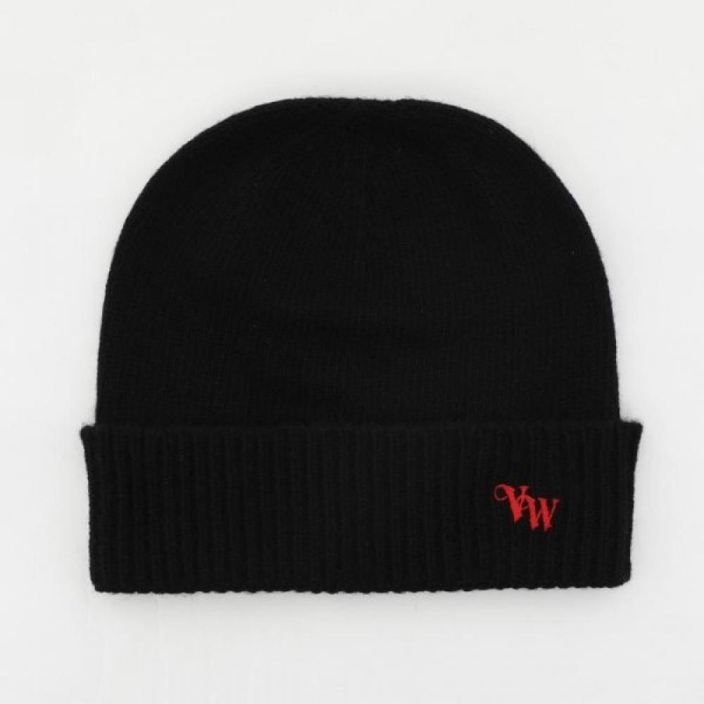 Vivienne Westwood Galleria Vivienne Westwood Английский Логотип Кашемировая Шапка-бини 8102001c K004a N401 Black/ONE