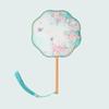 Double-Sided Classical Fan, Ancient Style Semi-Transparent Round Fan with Tassels, Women's Ancient Costume Hanfu Cheongsam Silk Fan