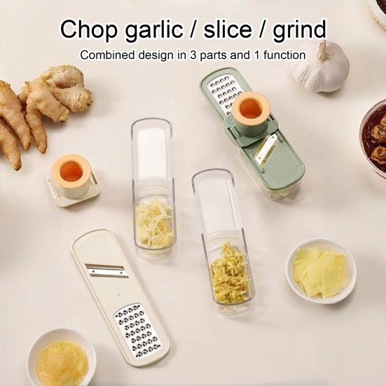 3-in-1 Vegetable Slicer Grater Stainless Steel Food Cutter Slicing Machine with Hand Guard Julienne Mash Vegetable Prep Tool for Kitchen