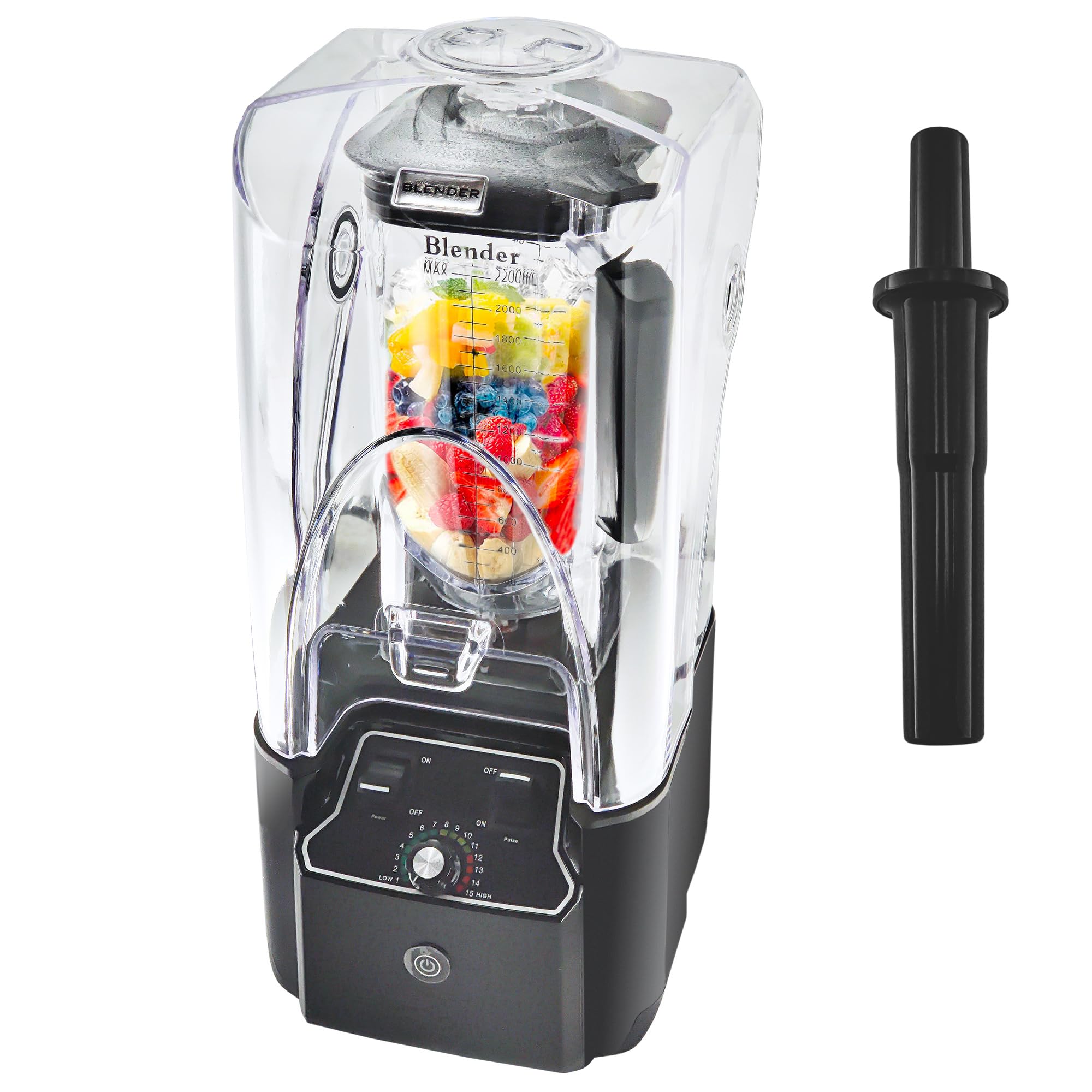 

Iproods Mixer Large Can Crush Stirring Bar Coffee Soy Milk Fruit Easy to Home Commercial Use Blender, 2.2L Capacity, Ice, Multifunctional, чорний