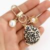 1pc Keyring Pendant Asymmetrical Imitation Pearl Naturally Shell Bag Accessory Keychain Starfish Shell