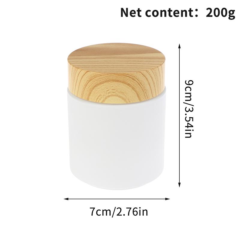 Mini Glass Jar Cosmetics Subpackage Filling Wood Cap Bottle Face Cream Lipstick Storage Container Frosting Refillable 5G-200G