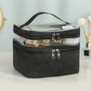 Large Capacity Double Layer Makeup Bag Portable Toiletry Bag with Compartment Travel Makeup Bag for Women Travel Essentials