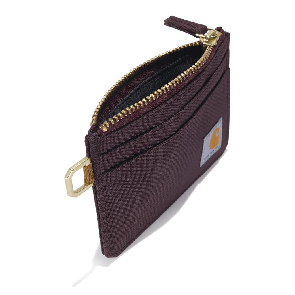 Carhartt Damen Lässiges Nylon-Entenstoff Reißverschluss Kartenetui Geldbörse, Nylon-Entenstoff Reißverschluss (Tiefes Weinrot). Einheitsgröße, Lässiges Nylon-Enten-Reißverschluss-Kartenetui Geldbörse