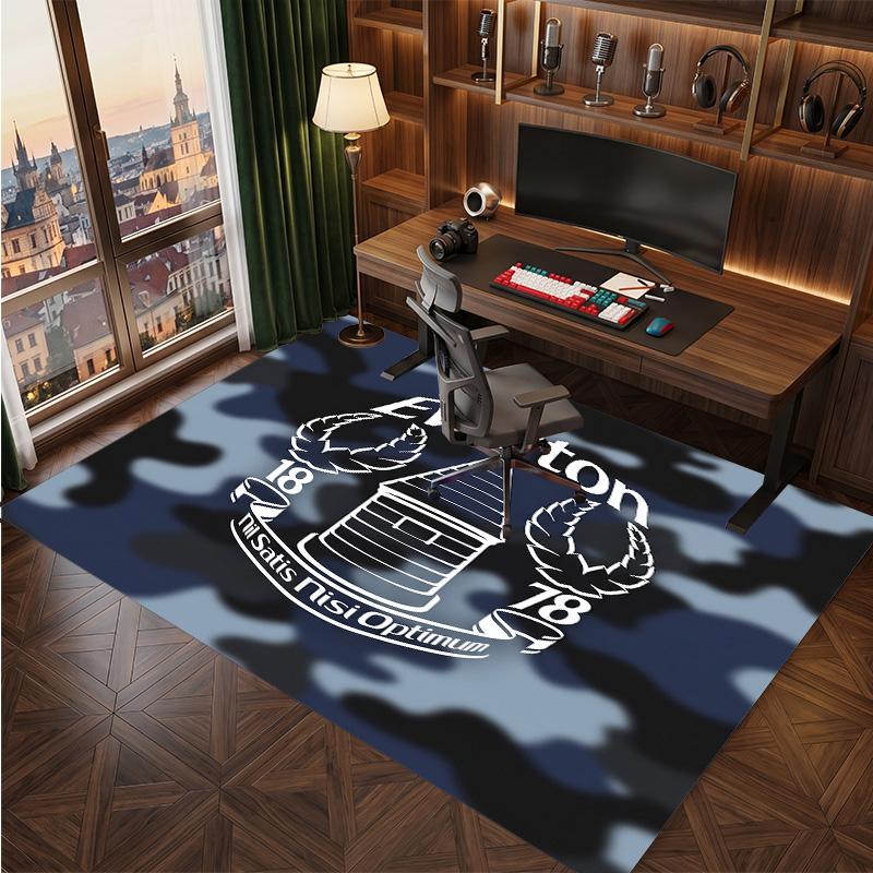 Tappeto in Velluto di Cristallo con Stampa Calcio Everton, Comodo Assorbente d'Acqua Antiscivolo Tappeto per Pavimenti Interni