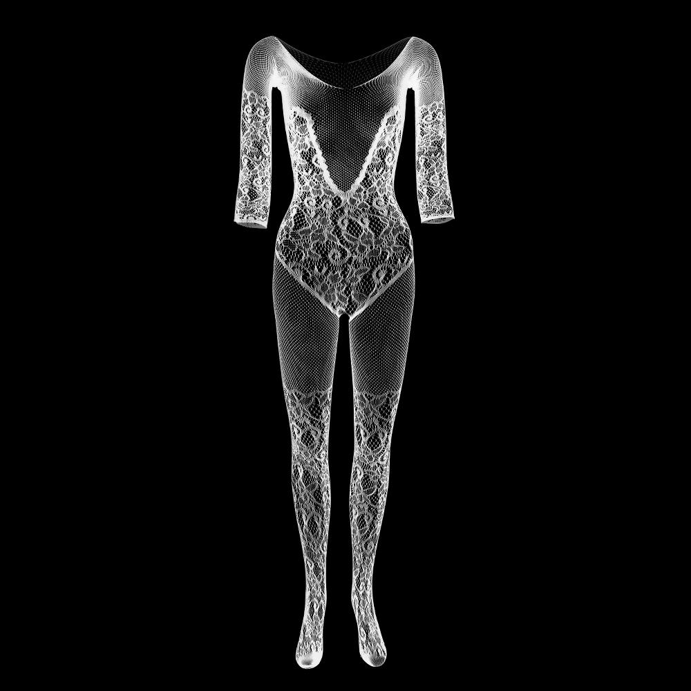 Dámská síťovaná bodystocking s dlouhým rukávem Sexy spodní prádlo Spodní prádlo Body punčochy velké velikosti Sexy oblečení