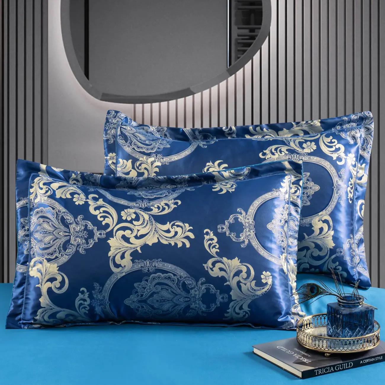 

Високоякісна чиста бавовняна атласна жаккардова наволочка Бавовняна наволочка Пара наволочки для дорослих подушок Шкіряна подушка 48x74 см