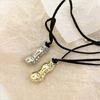 Sophisticated Peanut Necklace Featuring Black Cord Statement Jewelry Trendy Necklace Alloy Texture for Various Occasions
