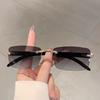 Rimless Rectangle Sunglasses  New in Vintage Gradient Ocean Lenses Shades Trendy Brand Designer Fashion Sun Glasses