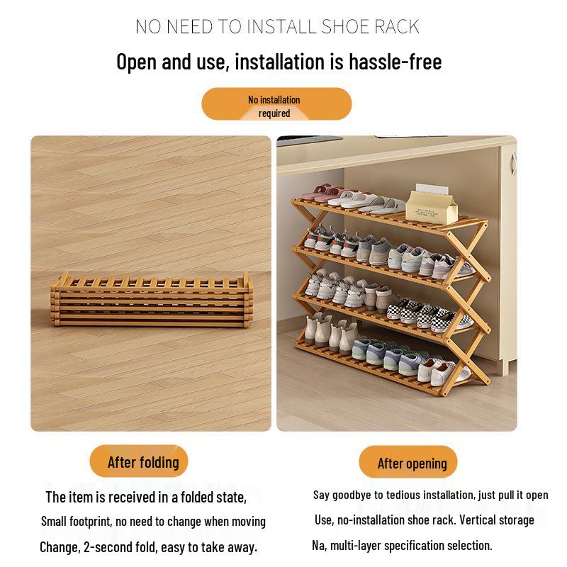 Compact Foldable Shoe Rack: Multi-Layer, No-Install, Space-Saving Storage for Indoor Entrances.