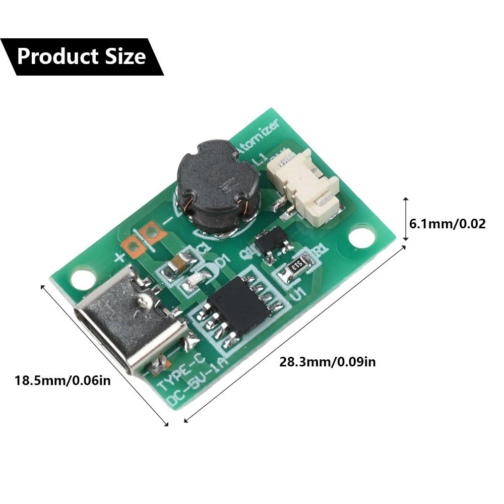 Humidificateur à Brume Simple DC 5V 1.5-2W Module de Brume Humidificateur pour Plantes d'Air Carte Pilote de Brume Interface Type C