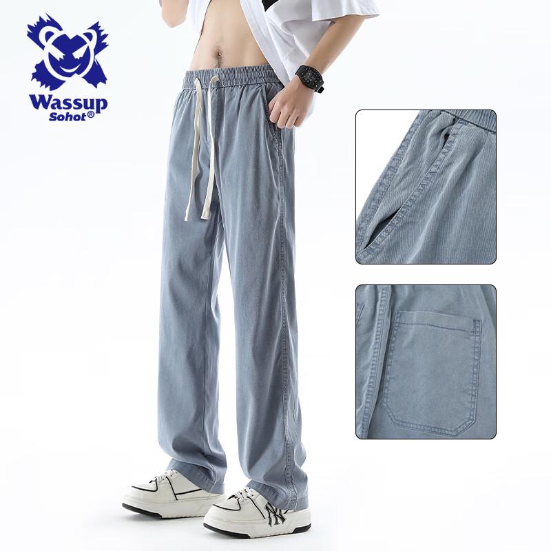 

Wassup Sohot Men s Breathable Tencel Straight-Leg Jeans 4XL